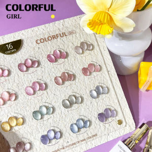 【Ready to Ship】 Colorful Girl – 16 Colors Satin Pearl Cat-Eye Gel Satin-textured Cat-Eye Gel 16 colors Crystal Cat-Eye Effect includes a pre-painted color chart. Beautiful shades glossy finish and rich vibrant pigmentation.