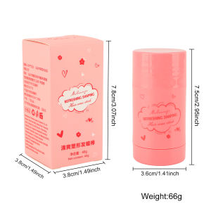 Pink Hair Wax Stick Hair Brush Set 4-piece Set Long-Lasting Styling Wax Stick Hair Essential Oil With Hair Styling Comb Suitable For Hair Care