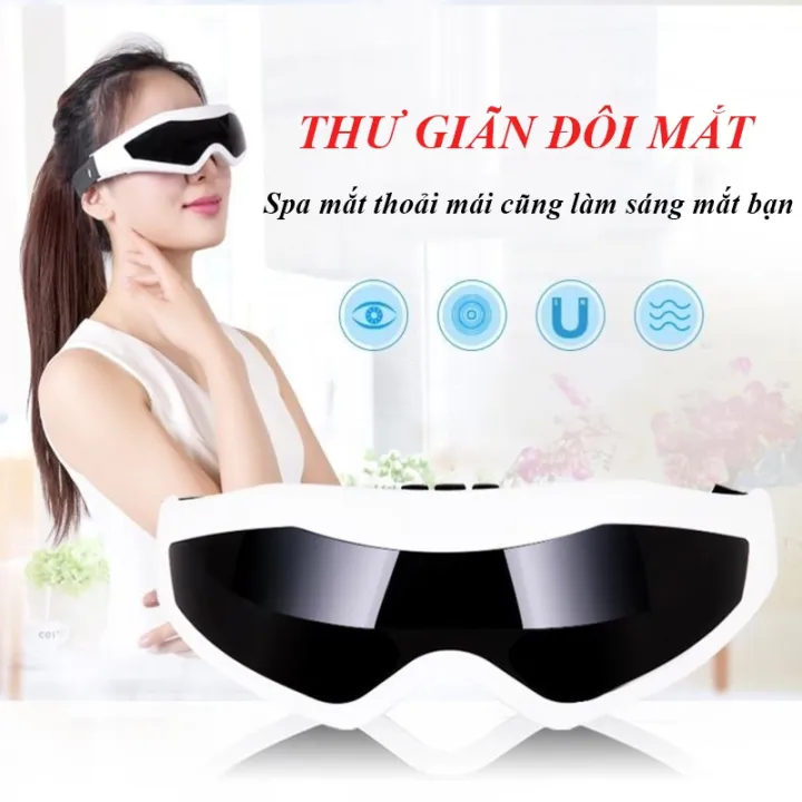 Máy massage mắt thư giãn 9 chế độ giúp giảm căng thẳng cải thiện giấc ngủ chống khô, mỏi, quầng thâm và bọng mắt mẫu mới loại tốt