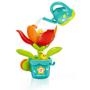 Toddler Baby Bath Toy (Ages 1-3) Pop-Up Bee Flower Sprinkler - Garden Adventure Set with Watering Can (Mold Free) Attach to Any Tub or Shower Fun for Bath time