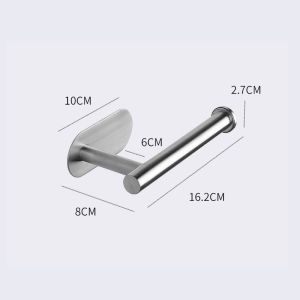【clearance】Toilet Paper Holder Without Hole 304 Stainless Steel Kitchen Bathroom Wall Mount Tissue Paper Shelf Bathroom Kitchen Roll Paper Accessory