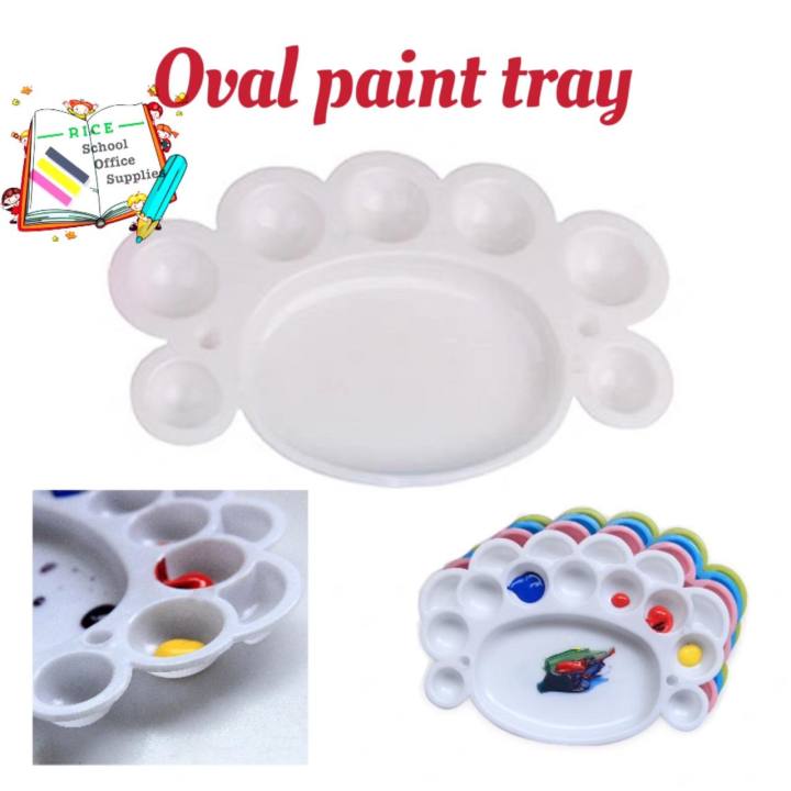 Watercolor Paint Palette Artist Plastic pigment Plate White Plastic ...
