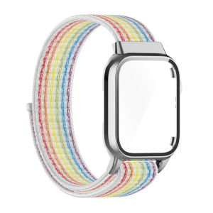 VUAERANG Nylon Strap Compatible for Apple Watch 41mm 45mm Electroplating Color Shell Film Strap Bracelet for i Watch Series 7/8 Strap Accessories