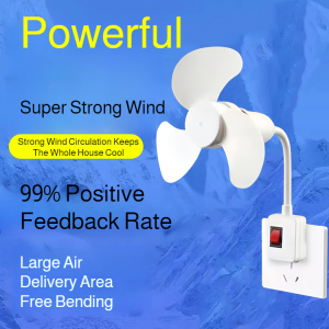 Socket Small Fan Large Three-Pronged Integrated Socket Small Fan Mini Tornado Socket Fan Air Circulation Fan