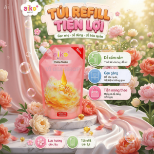 Nước Xả Vải Đậm Đặc AIKO 1L Lưu Hương Dài Lâu - Nước Xả Vải Khử Mùi Quần Áo Cho Gia Đình - Hương Fineline / Comfort