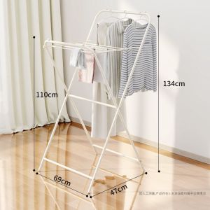 Folding Clothes Hanger Balcony Clothes Drying Hanger Folding Household Hangers Floor Heater Small Drying Hanger