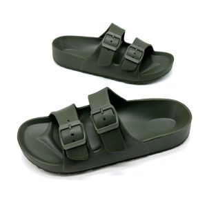 Shevalues Summer Flat Slippers For Women Men 2025 New Thick Sole Sandals With Double Buckle Fashoin Outdoor Antiskid Beach Slide2026
