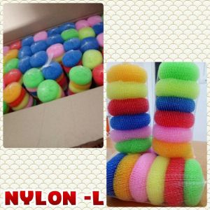 GOSOK PANCI / SABUT CUCI PIRING PLASTIK NYLON PER SLOP ISI 6 (6 WARNA)