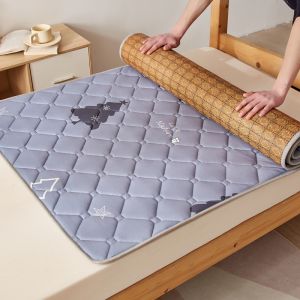 Foldable Banig Cooling Mattress Pad Native Ice Rattan Mat for Summer Sleeping in Single/Double/Queen/King Sizes Winter and Summer Dual-Use for Home/Bedroom/Living Room/Student Dormitory