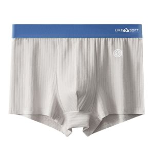 KENAIDOO Breathable Mens Boxer Briefs Comfort Soft Striped Shorts Underwear High Quality Elastic Waistband Mid Waist Stretch Trunk