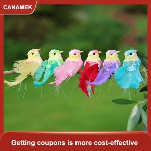 【CANAMEK】 Mô Phỏng Dài Đuôi Lông Chim Bức Tượng Mô Hình Thiết Lập Nhân Tạo Chim Trang Trí Đầy Màu Sắc Lông Trang Trí Sân Vườn Nhà