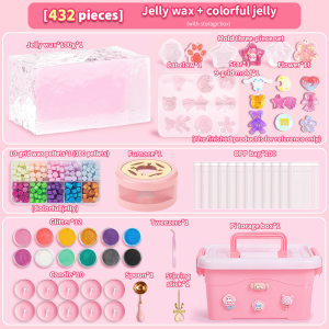 DIY Jelly Squishy Wax Toy Set 449Pcs Safe Odorless Creative Handicrafts Toys For Girls Gift