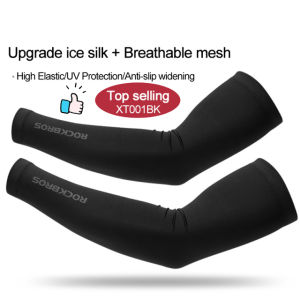 ROCKBROS Long Arm Sleeves for Men Anti-UV Ice Silk Breathable Arm Sleeves Cycling Motorcycle Camping Hicking Outdoor Sports Arm Cover