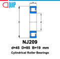 NJ209 UBC ตลับลูกปืนเม็ดทรงกระบอก NJ209EM ( Cylindrical Roller Bearings ) NJ209 EM. 