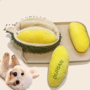 ER52858 Plush Pet Durian Sound Toys Creative Funny Dog Squeak Toy Bite-resistant Durable Pet Chew Toy Sniffing Hiding Food