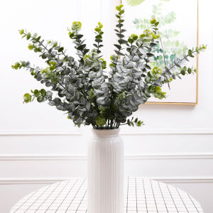 Cành khuynh diệp lá phủ phấn cao cấp decor trang trí ( cây hoa giả)