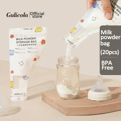 Gulicola 20pcs Disposable Baby Milk Powder Storage Bag Portable Milk Leakproof Powder Bags BPA Free