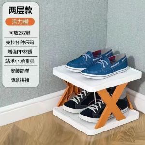 Simple ชั้นวางรองเท้าในครัวเรือนประตูช่วยประหยัดพื้นที่เก็บรองเท้า Artifact พลาสติกแคบตู้รองเท้าหอพัก Dust-proof Storage Rack