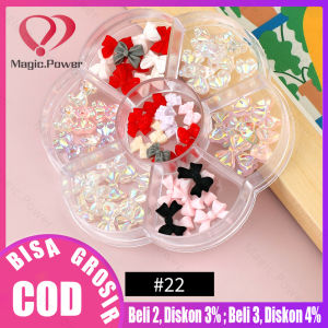 6 Gaya Ornamen 3d Cute Manicure Accessories Cartoon Nail Art Decorations Bentuk Beruang / Pita / Kerang Abalone / Kepingan Salju Untuk Dekorasi Nail Art DIY
