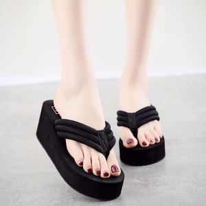 Korean new style Roman open toe platform casual low hee sandals heels for women