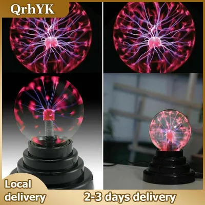 QrhYK Glass Magic Plasma Ball Light Large Table Lights Sphere Night Lamp Touch US