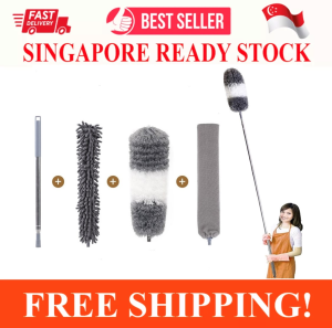 4PCS SET EXTENDED 2.5 METER TELESCOPING POLE MICROFIBER DUSTER FOR HOME CLEANING WASHABLE REUSEABLE BENABLE LIGHTEIGHT DUSTERS FOR CLEANING COBWEBS HIGH CEILINGS FANS