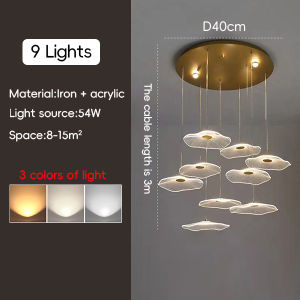 Light luxury chandelier Nordic staircase light high ceiling restaurant light LED bedroom lamp 25