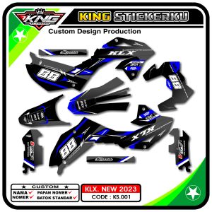 Decal Kawasaki KLX 150. 2023 SM Full Body - Custom Nomer dan Nama Gratis. KS.01