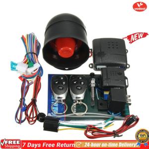 [VOF] Car Auto Burglar Alarm Protection 2 Remote Remote Control Door Lock with Siren and Wiring Harness Anti-Theft System Programmable Car Burglar Alarm