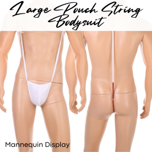 Mens Bodysuit: Large Pouch Adjustable String Bodysuit with GString Underwear (CMF452)