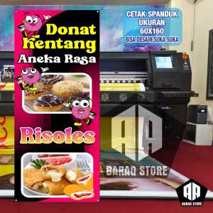 Cetak Spanduk Cetak Banner ANEKA PARIAN RASA DONAT DAN RISOLES Costom Desain