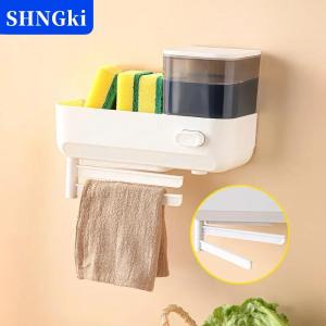 SHNGki Với khay thoát nước treo tường xà phòng với bọt biển chủ tay Báo Chí rửa chén giữ dung tích lớn không thấm nước