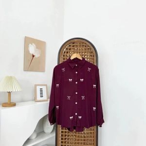 Atasan Wanita Blouse Pita Bordir Coquette Rayon Twill Prilly