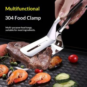 SEA JJT Stainless Steel Multi-Functional Meat Tongs for Grilling Frying and Cooking