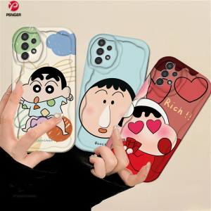 (Lokal Ready) PENGER Casing hp Samsung A14 A04 A04S A04E A13 A03 A03S A02S A12 A50 A50S A30S A11 A20 A30 A23 A51 A32 A10 A10S A21S A20S M11 M12 Kartun Azhu Lembut 3D Wavy Curved Edge Crayon Shin-Chan Case Cover