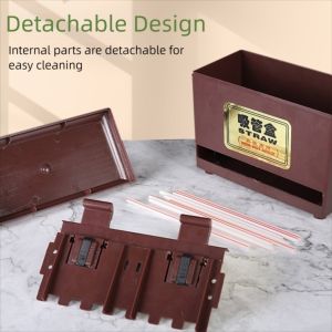 SKYJS Plastic Push Straws Dispenser Pressing Type Adjustable Outlet Chopstick Container Box Durable Storage Box Straw Holder Organizer Restaurant
