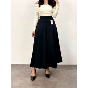 Rok Audy Skirt - Korean Loose Maxi - Rok Panjang Wanita Anti Kusut - Rok Flare Wanita Bahan Scuba Premium