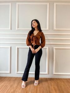 Atasan Top Blouse Wanita Kaira Rayon Polos