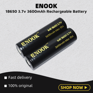 【Manila In-Stock Inventory ENOOK Rechargeable Battery 18650 3600mAh 3.7V Li-ion Flat 35A 100% Original