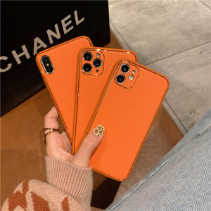 CrashStar Leather Plating Hard Silicone Phone Case For iPhone 14 13 12 11 Pro Max Mini X XR XS 8 7 Plus + SE 2020 Shockproof Phone Cover Phone Casing With Full Cover Lens Protection Cover Hot Sale