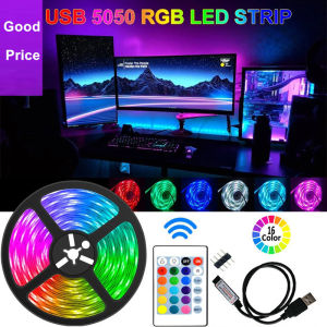 Angelila Portable LED Strip Light 3AA Battery 5050SMD Flexible RGB Battery Operated Neon Lampu Strips with 24 Keys Remote Controller