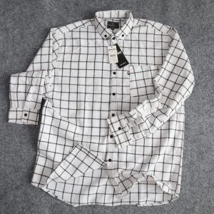 Kemeja flanel lengan panjang pria dewasa terbaru motif garis banyak warna bahan katun tidak luntur