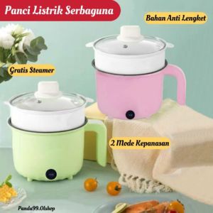 Panci Listrik Fry Pan Portable Serbaguna / Panci Listrik Free Steamer Kukusan Bahan Anti Lengket