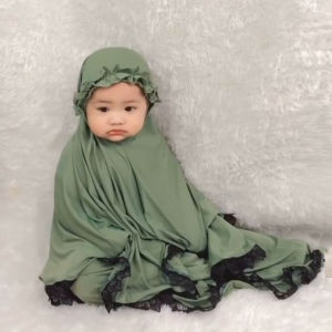 Mukena Anak Perempuan Variasi Renda Bando Pita Rempel Usia 1-7 Tahun Terbaru Viral Kekinian