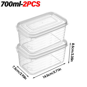 5Pcs 700ml Refrigerator Storage Box Freezing Meat Organizer Fresh Sealing Box with Lid Kitchen Food Container Prevents Mixing Smells