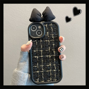 CrashStar Bow-knot Woven Cloth Fashion Anti-fall Phone Case For iPhone 14 Pro Max Plus 13 12 11 Pro Max Silicone Soft Phone Casing Shockproof Phone Cover With Full Cover Lens Camera Protection Top Seller