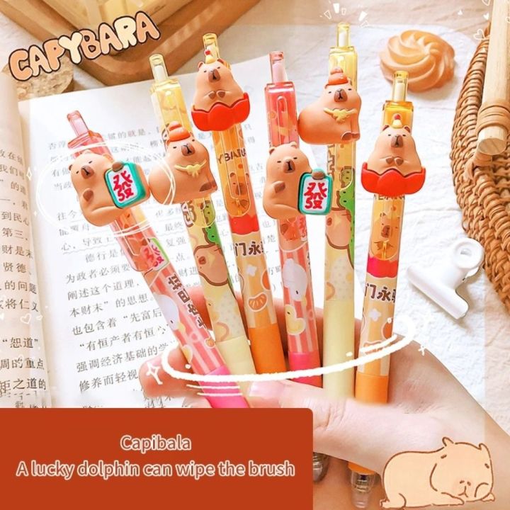 Penne Cancellabili Capybara - Set Da 4 Penne A Gel Con Gomma, Ideali Per Scuola E Ufficio - Foto 3