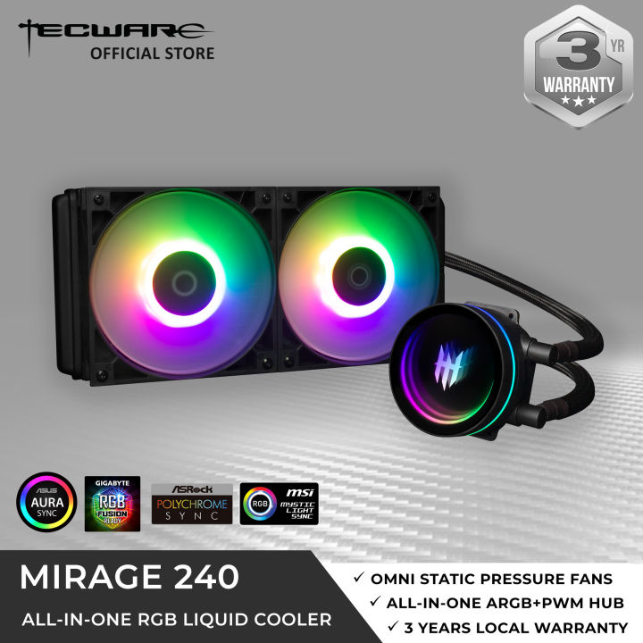 Tecware Mirage 120 240 360mm RGB AIO Liquid Cooler with OMNI