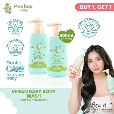 Buy 1 Get 1 Peaboo Baby Vegan 2in1 Body Wash Tear Free Gentle Head to Toe for Newborns to Toddlers