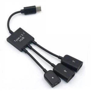 Type-C OTG USB Hub 3 in 1 Multiple Type-C to Micro USB 2.0 Adapter Kabel Data Charger 3 Ports
